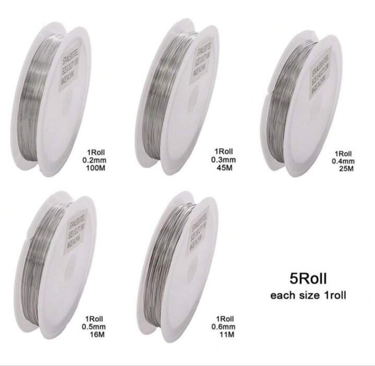 5pack Jewelry Making Wire, Bailing Wire, Snare Wire Trapping For Craft And Jewelry Making Supplies steel wire stainless steel