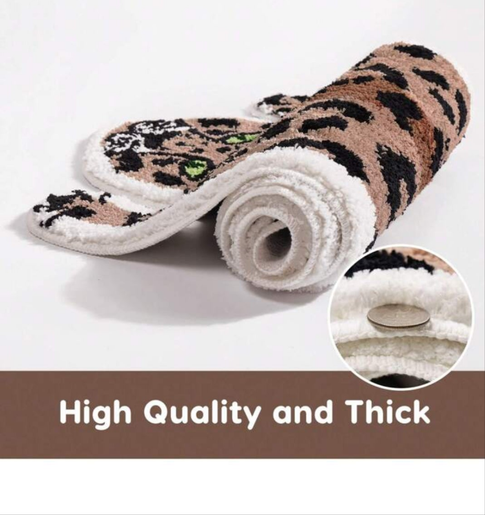 Living Room Rug Washable Soft Leopard Patchwork Print Large Area Rugs For Bedroom Low Pile Non Slip Animal Print Throw Carpet Runner Rug For Hallway Dining Room