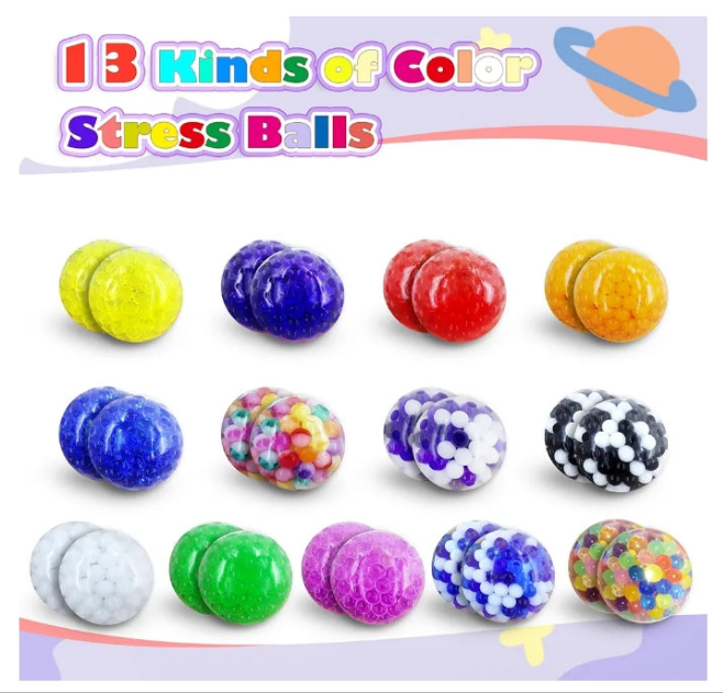 Stress Balls for Adults 9Pack Fidget Toys COSDIG Stress Balls Bulk, Squeeze Squishy Balls Toys, Stress Relief Toys, Relieve Work Anxiety, Exercise Hand Flexibility, Birthday Party Favors