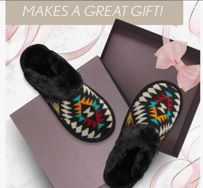 Slippers for Women Cozy Plush Faux Fur Fluffy Furry Closed Toe Slip-Ons Indoor Outdoor Home