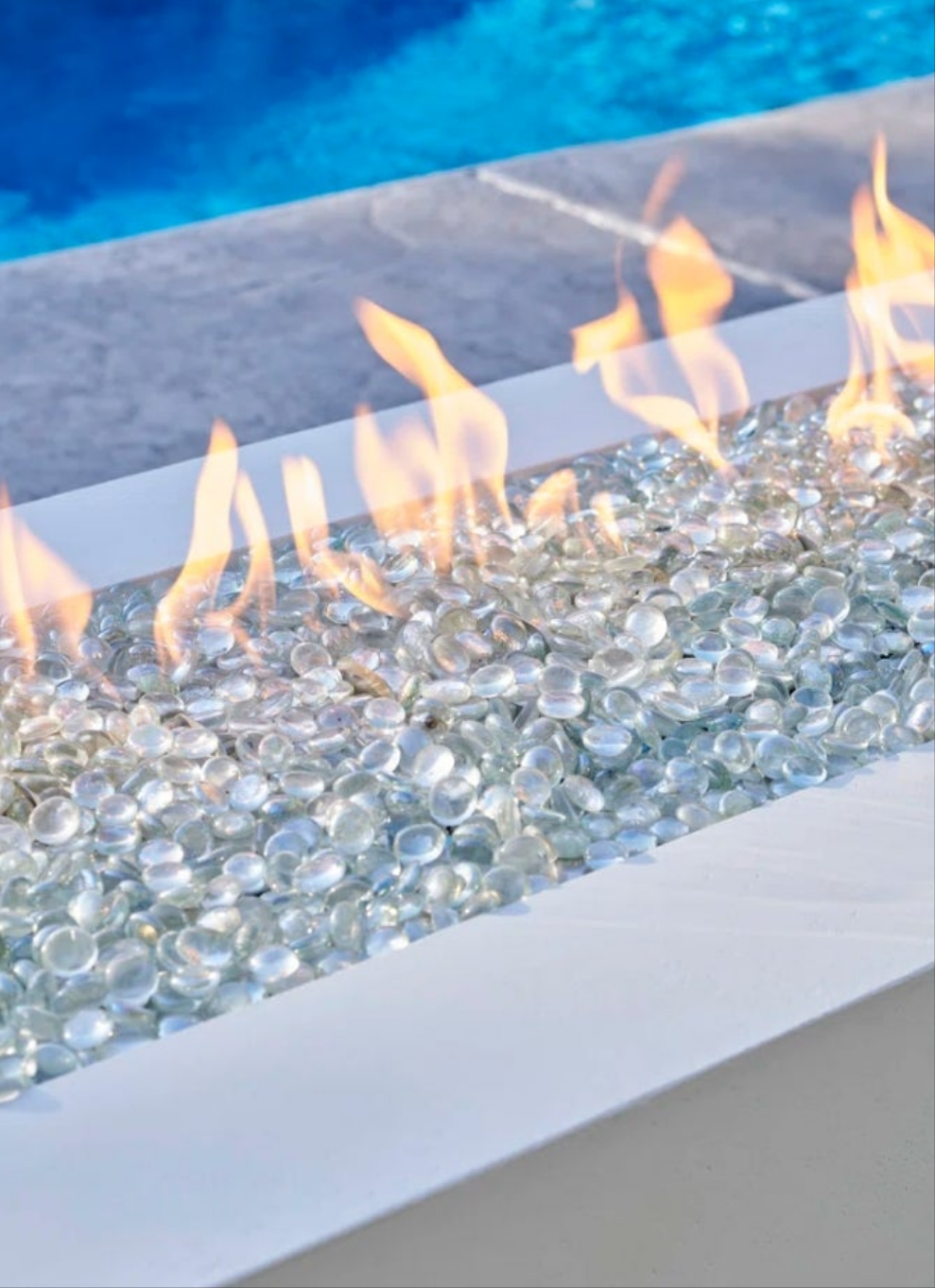 Rectangle Concrete Smokeless Fire Pit Table with Lid