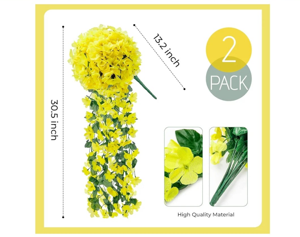 2 Packs Fake Hanging Plants Artificial Flowers for Outdoors Red UV Resistant for Home Porch Balcony Garden Patio Decor with 2 planters or 2 hanging planters