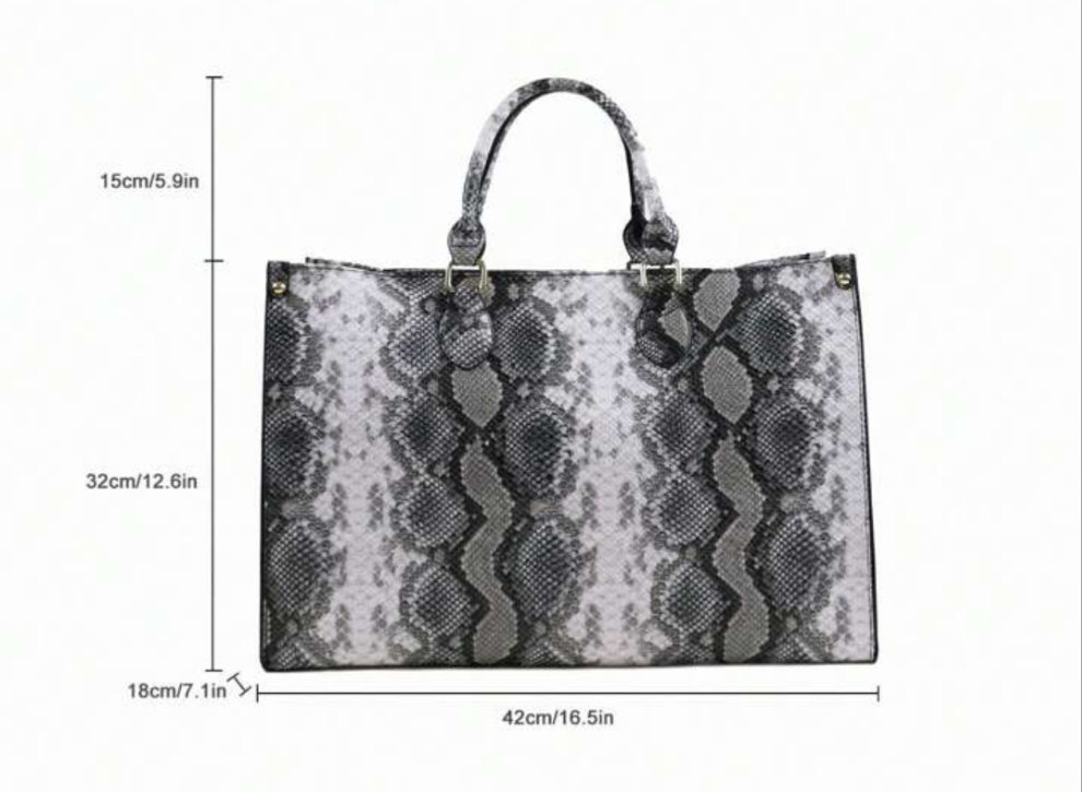 Fashion Snake Print Four Seasons Cocomoney Versatile Travel Shopping Bag Oversized Tote Tote Bag, Eye-Catching Work Bags For Women