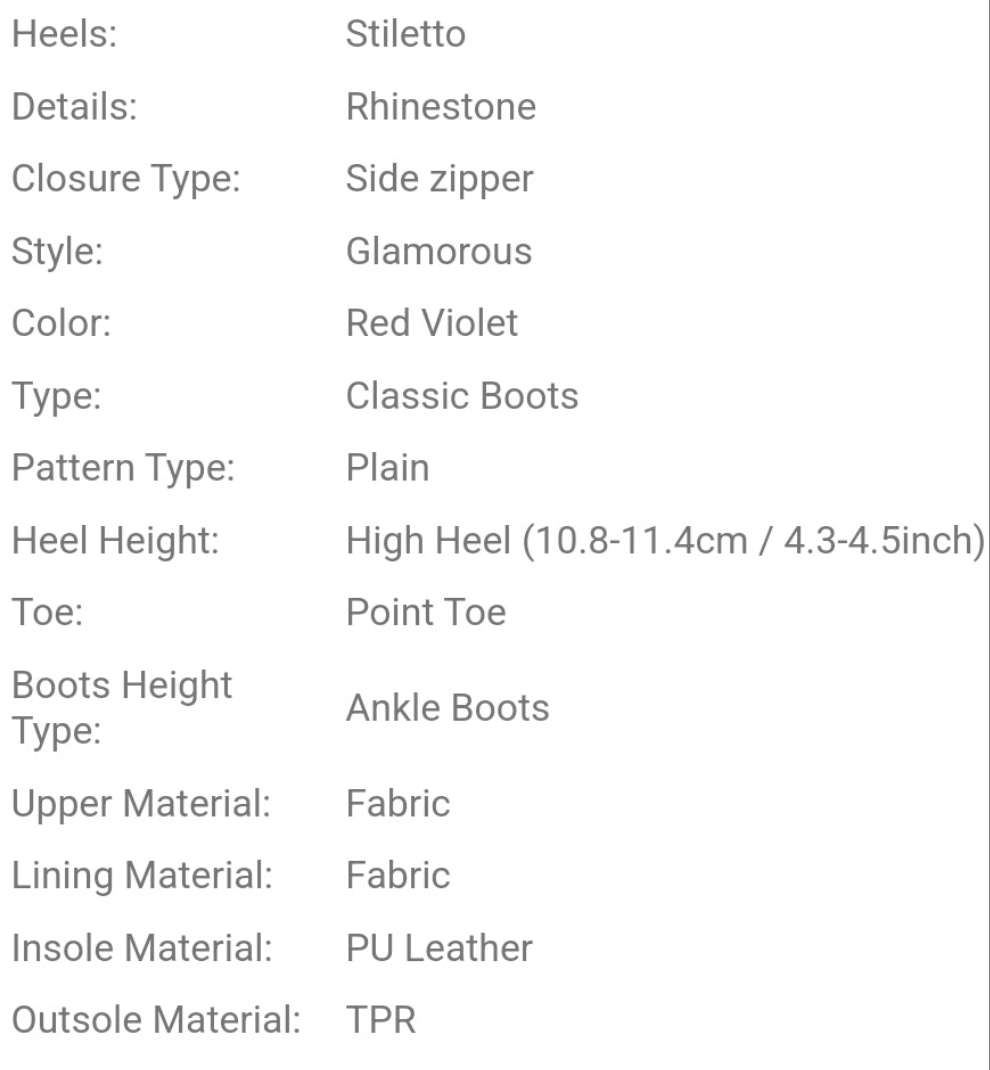 Rhinestone Side Zipper Stiletto Heeled Boots