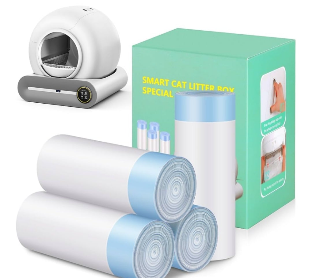 Self Cleaning Litter Box, Automatic Cat Litter Box Self Cleaning for Multiple Cats, 65L+9L Robot, 3 Rolls Grabage Bags, Negative ion Deodorization, APP Control, Toilet Monitoring