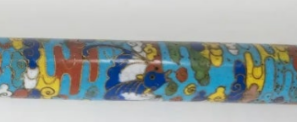 Rare 18th Century Chinese Cloisonne Enamel Gilt Bronze Dragon Cane Scepter