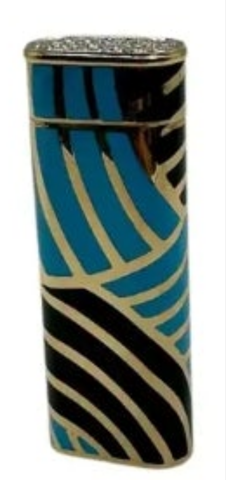 18k Gold Cartier Gold and Enamel Lighter with paved diamond cap