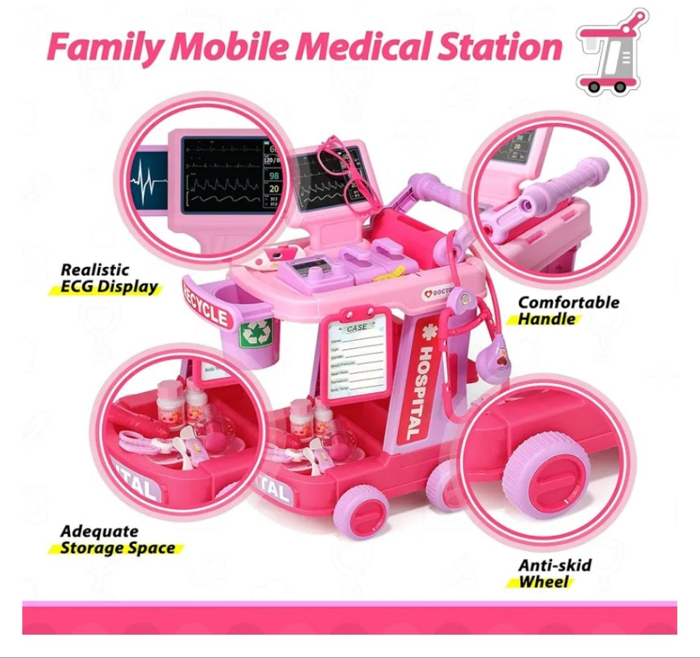 Doctor Kit for kids 3+ Medical Kit Toy Doctor Cart Stethoscope and Other Accessories Boy and Girl Fun Role Playing Game Toy Kids Pretend Play Girls Toys for 3+ There's 4 sets to choose from. Choose your set below.
