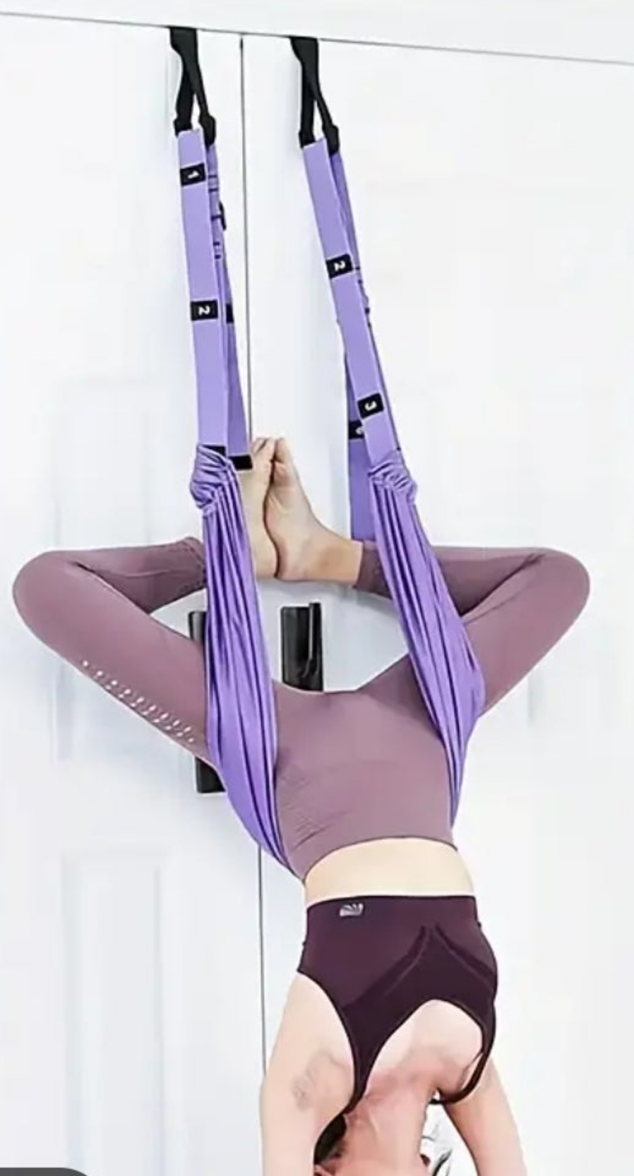 Yoga rope not elastic hanging door yoga stretch belt, opens your shoulders and back home workout for your door Polyester