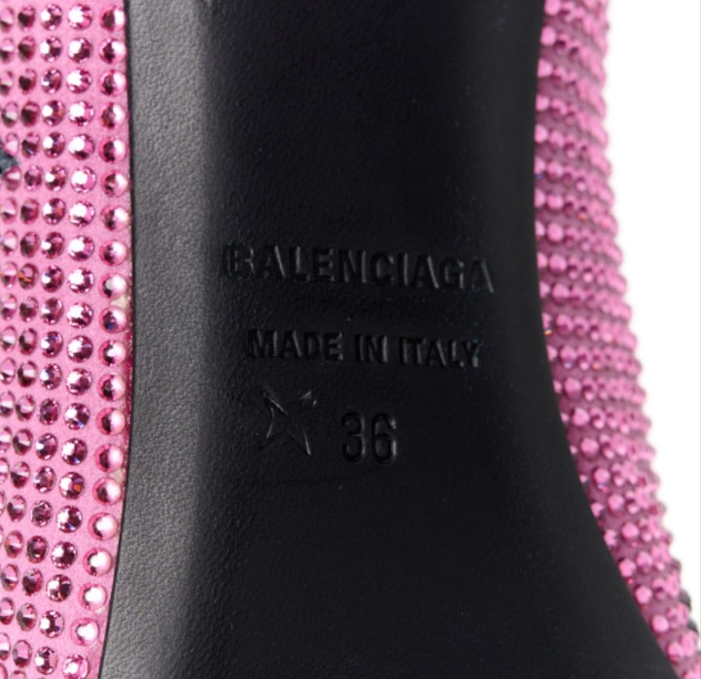 Balenciaga Square Knife Embellished Pink Pumps women's
