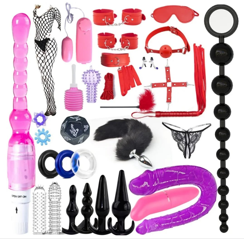 32Pcs SM Bondage Restraint Vibrator Silicone Anal Plug Dildo Sex Toys for Butt plug2 Color