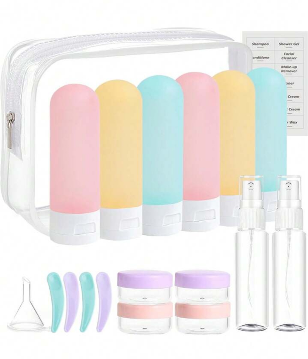 1/pcs Portable Travel Toothbrush Box Set, OR 19 Pcs Travel Bottle Set, Portable Refillable Travel Accessories For Toiletries, TSA Approved, Leak-Proof Travel Size Container Set For Shampoo Conditioner Lotion Liquid