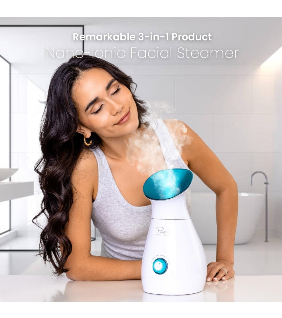 Ionic Facial Steamer with Precise Temp Control - Humidifier - Unclogs Pores - Blackheads - Spa Quality - Bonus 5 Piece Stainless Steel Skin Kit (Teal)