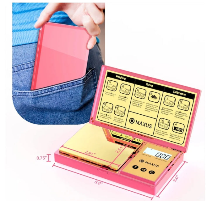 Digital Gram Scale with 200g x 0.01g Capacity, Stylish Plated Cover and Platform for Accurate and Precise Weighing of Jewelry, Grains, and Food in Grams and Ounces