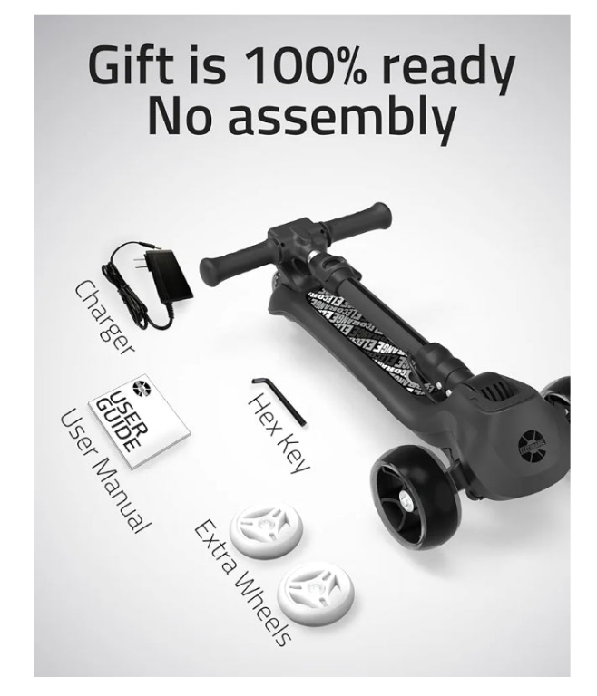 Balance Electric Scooter for Kids Age 4-9, 2 Types Front Wheels, Electric Horn, Full Body Lights Up, Wide Deck, 5Mph Safe Speed, 70min Riding, Foldable Kick Scooter Boys & Girl