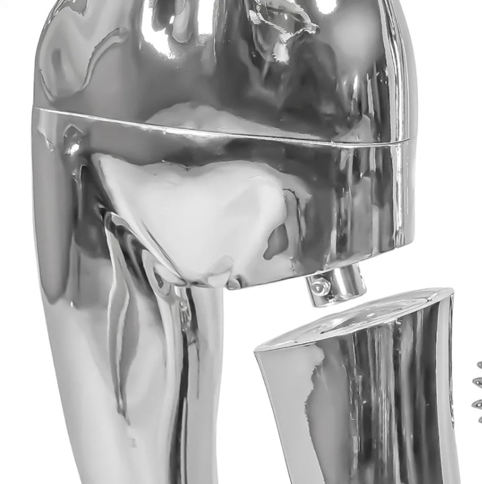 Mannequin Dress Form Display - Manikin Torso Stand Realistic Full Body Mannequin for Retail Clothing Shops, Halloween Christmas Cosplay (Silvery, Female or Male