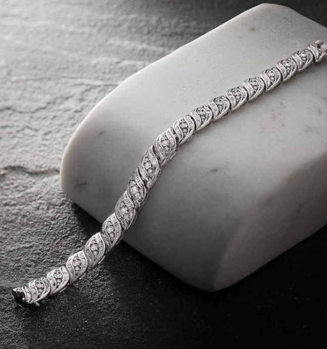 1.00 ct. t.w. Diamond Bracelet in Sterling Silver