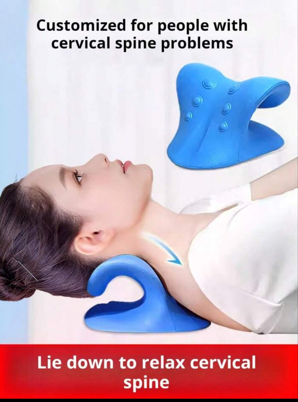 1pc Neck Pillow To Relieve Pressure & Loosen Cervical Spine, Polyurethane Heating Massage Pad Traction Pillow material eva