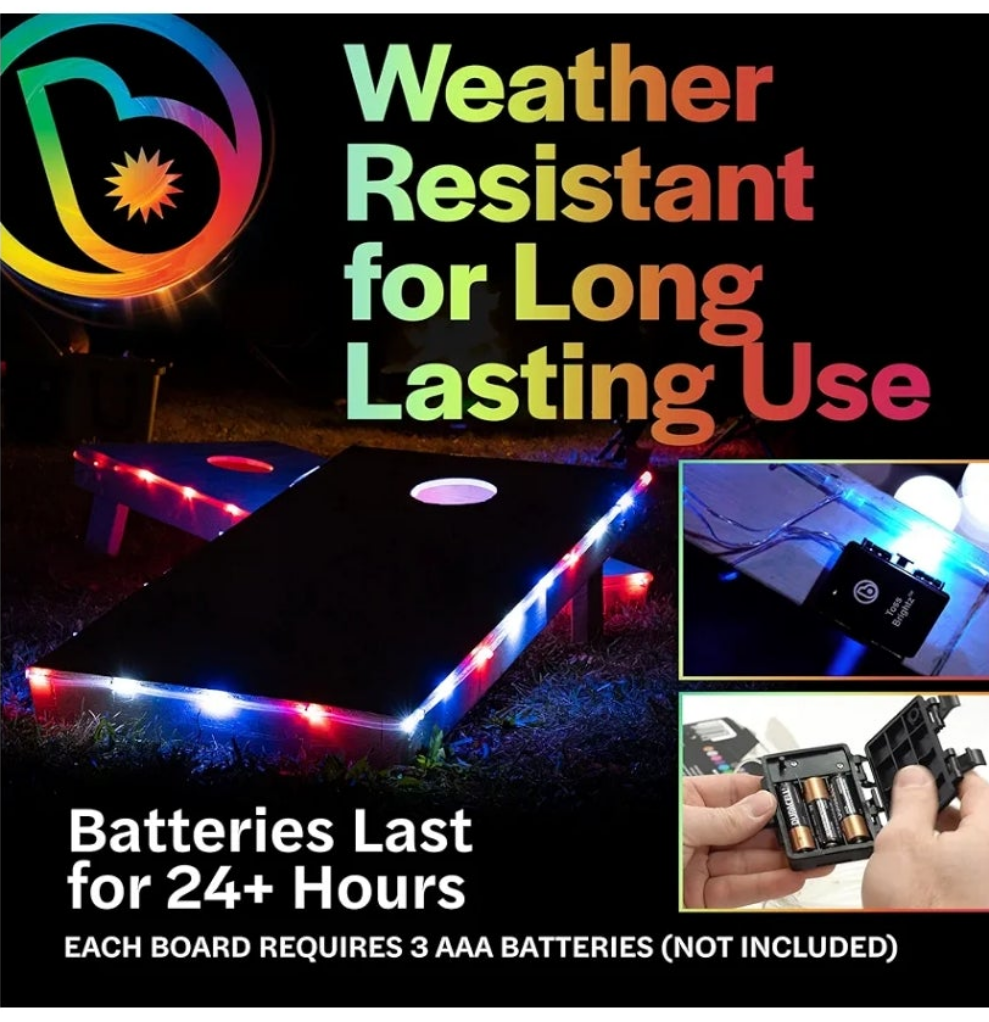 LED LIGHTS FOR CORNHOLE GAME FOR 2 BOARDS