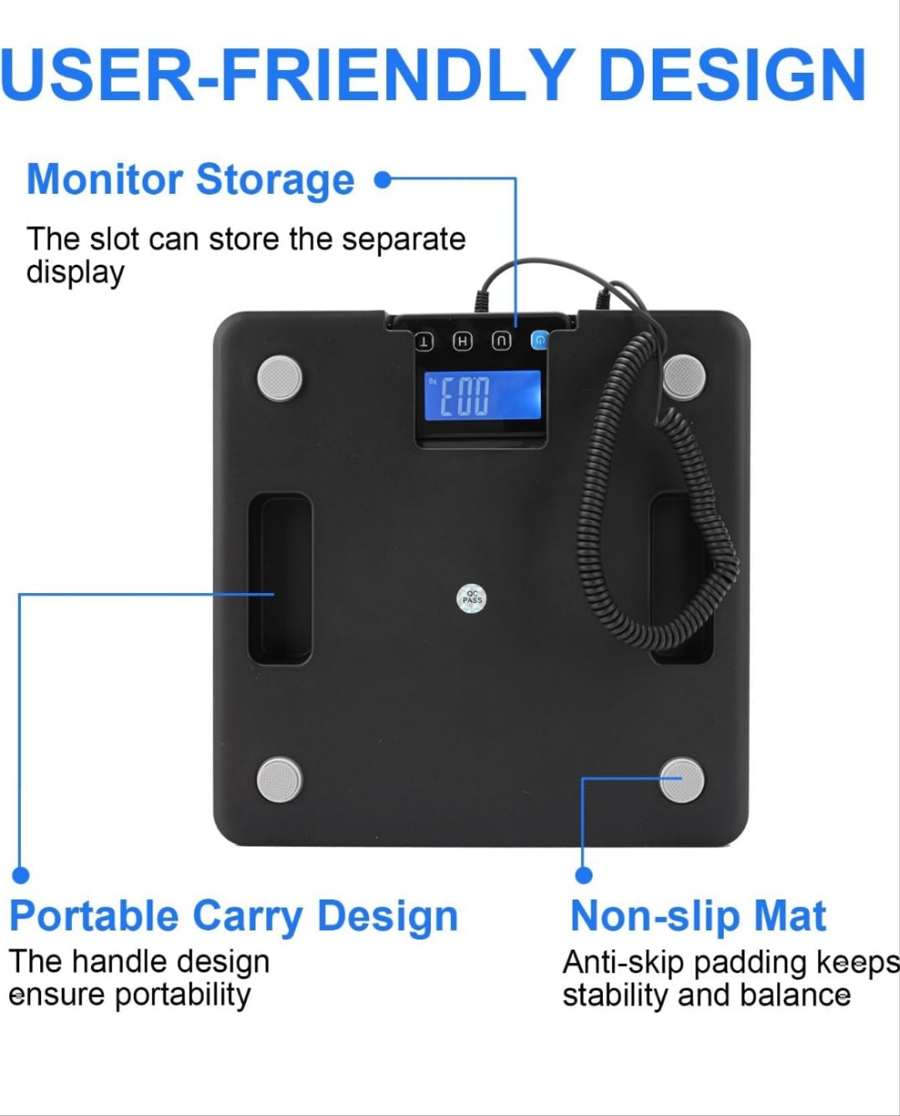 Digital Shipping Scale, 5g High Accuracy 440 lb Postal Scale with Hold and Tare Functions for Parcels/Luggage/Home, Manual/Auto Shutoff, Extended LCD Display, Batteries and AC Adapter Included