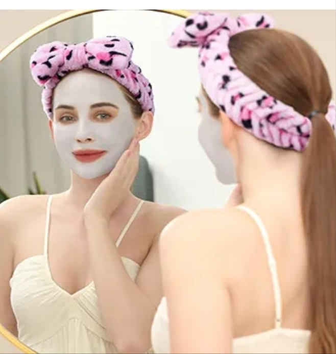 Spa Headbands - 9Pcs Cute Bow Headbands for Women, Skincare and Makeup, Washing Face