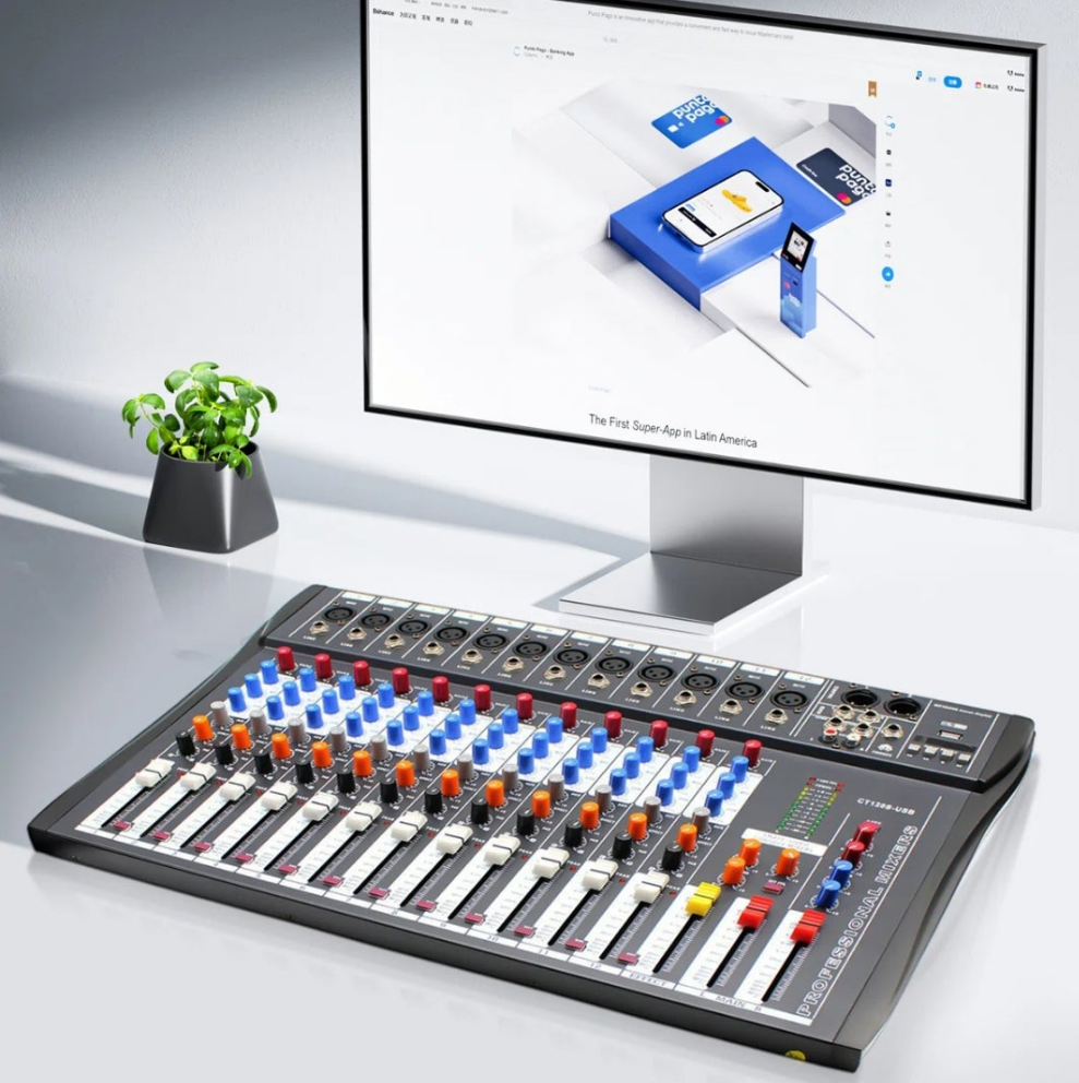 12 Channel Mixing Console Audio Mixer DJ Controller Professional
