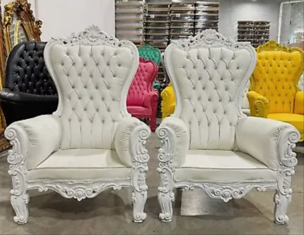 French Style Throne Chair Midsize Tufted Chair in velvet or leather depending on the chair you choose.
