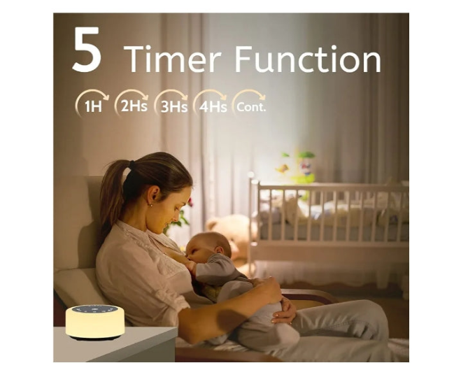 Color Noise Sound Machine White Noise Machine 12 Colors Night Lights Brown Noise Machine with 30 Soothing Sounds Sleep Sound Machine with 5 Timers Portable for Home Travel and Office(Black)
