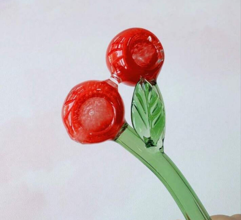 6" Double Bowl Cherry Pipe Handmade Pipe, Rose Design, Creative Curved Tube, Household Gadgets, Holiday Gift, Birthday Gift, Gift For Friends pvc