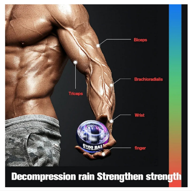 Wrist Trainer Ball Auto-Start Wrist Strengthener Gyroscopic Forearm Exerciser Gyro Ball for Strengthen Arms, Fingers, Wrist Bones and Muscles