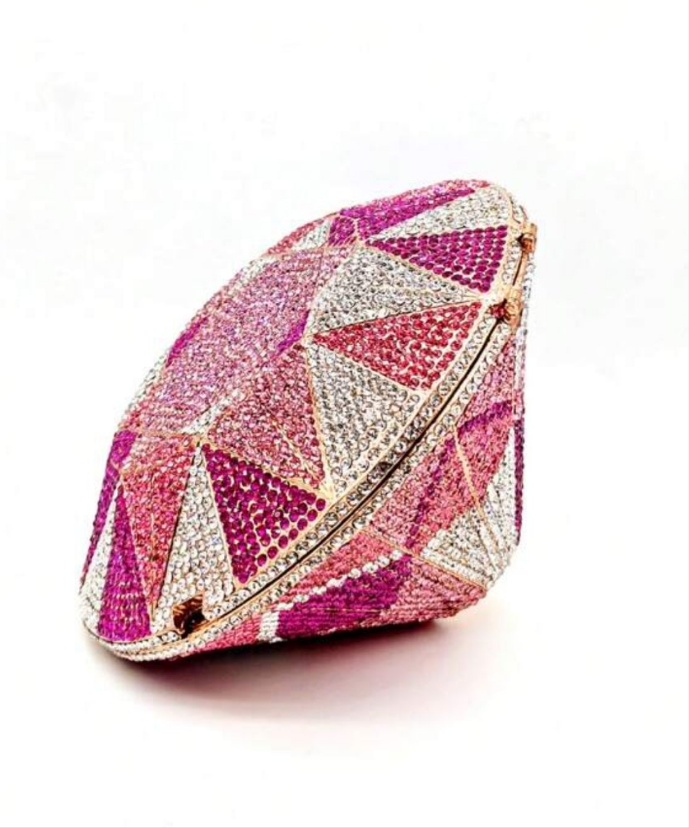 Glitter Bling,Shiny Glamorous,Elegant Unique Diamond Shaped Clutches,Multicolor Crystal Evening Bags,Clutches Purse,Luxury Novelty Designer Rhinestone HandbagS For Party & Prom Events,Dinner Bag For Party Girl,Woman,Wedding,Prom,Dinner/Banquet,Best Gifts