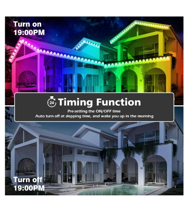 150FT Permanent Outdoor Lights,RGB Eaves Lights with App Control Remote,DIY Scene Modes IP67 Waterproof Outdoor Under Eave Lighting