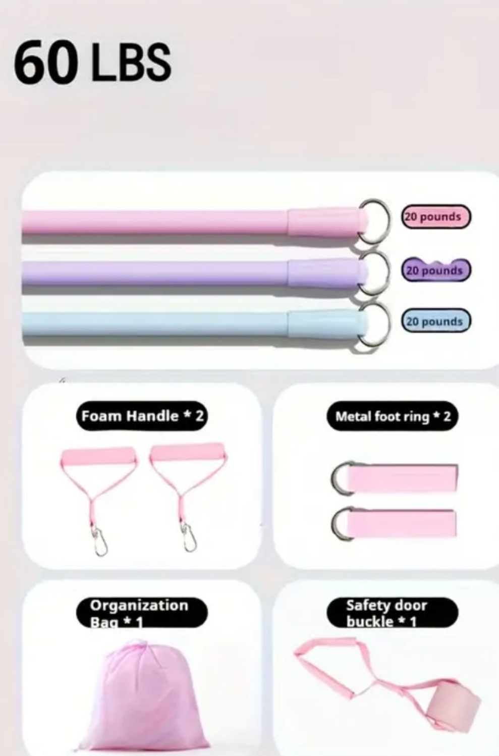 Resistance bands set multifunctional multicolor