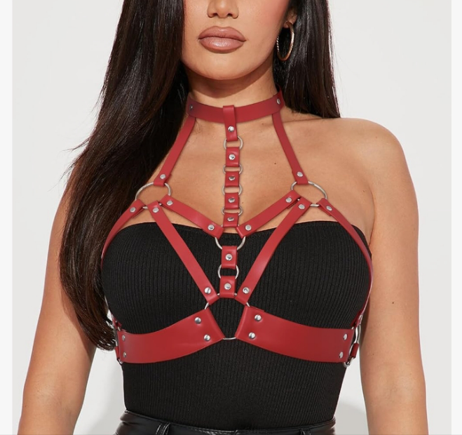 Leather Body Chain Women Chest Belts Fashion Bra Chain Jewelry Accessories for Rave