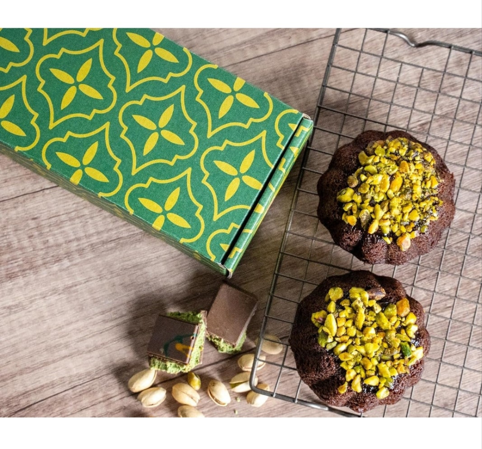 Dubai Chocolate Cake Luxury Duo Pack with 2 Gourmet Chocolate Pistachio Cream Cakes with Knafeh - Iconic Dubai Treat