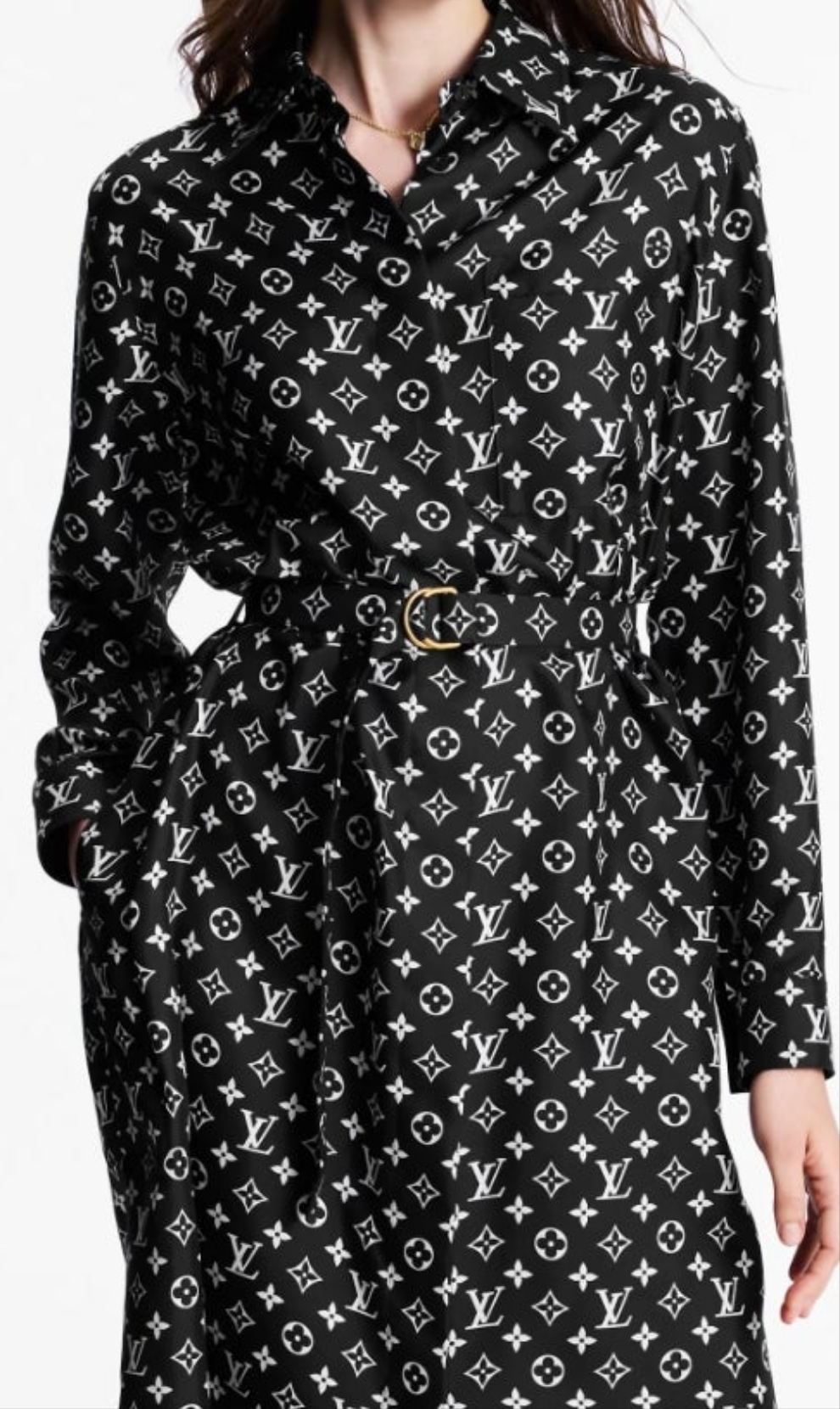 Louis Vuitton
Monogram Silk Shirt Dress