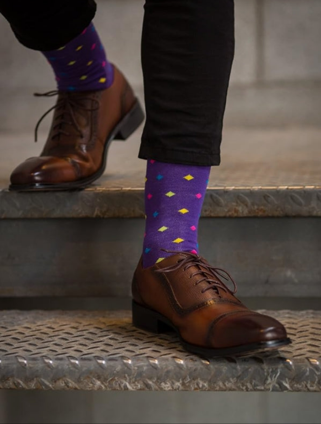 Dress Socks for Men - Funky Mens Crazy Socks - Cool Colorful Patterned Fun Socks for Men