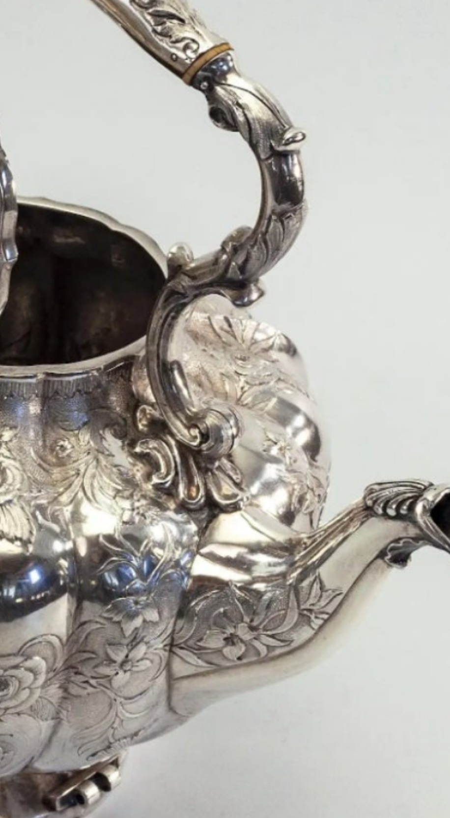 An exquisite piece 925 Sterling Silver William IV English sterling teapot on stand 1837 - 16" high x 9" wide x 12" deep