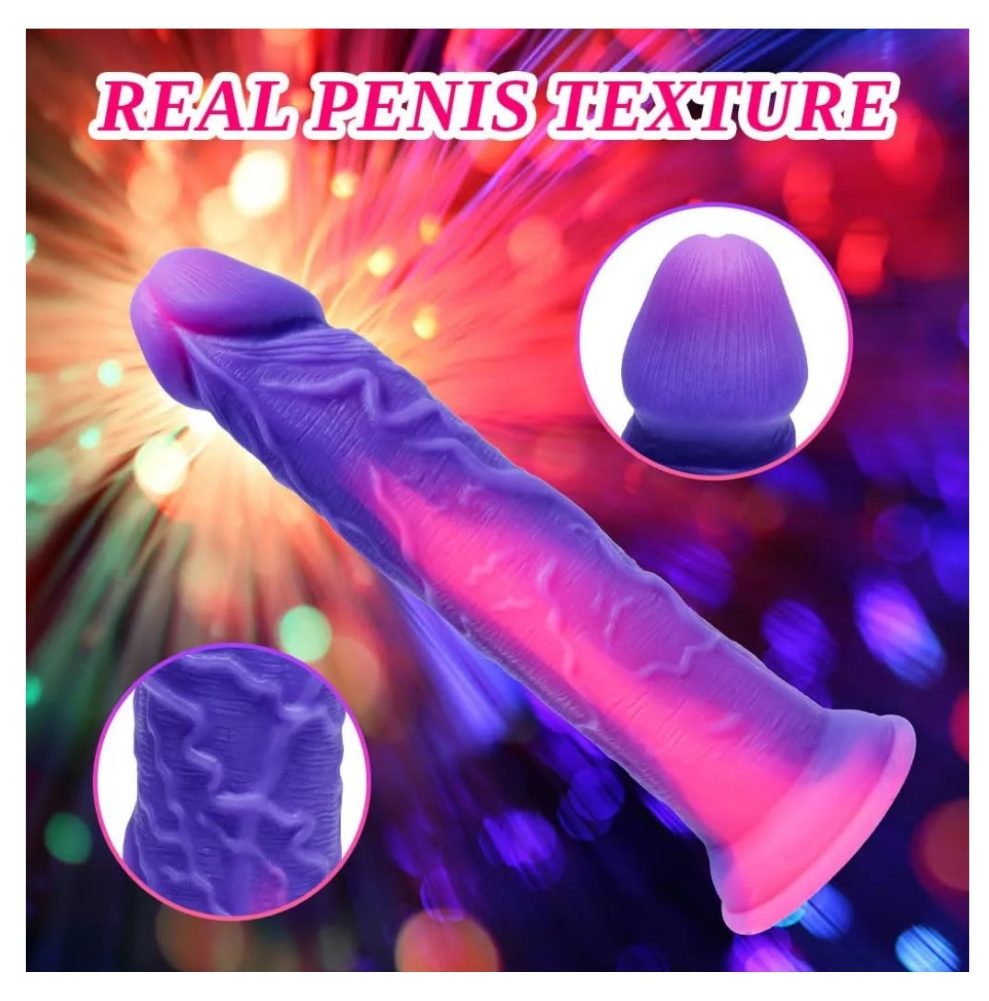 Silicone Realistic Soft Beginner Slim Dildo for Women Men Lesbians, Funny Small Cute Purple Pink Anal Dildo Strong Suction Cup, Lifelike Realistic G Spot Silicone Penis Adult Sex Toy for Gay