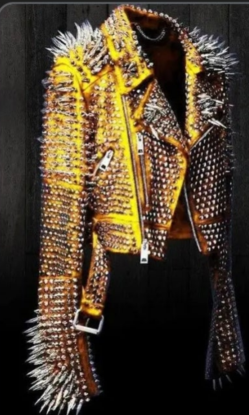 COCOMONEY Unisex Punk Rock jacket Spiked Studded Motorcycle Leather Jacket
