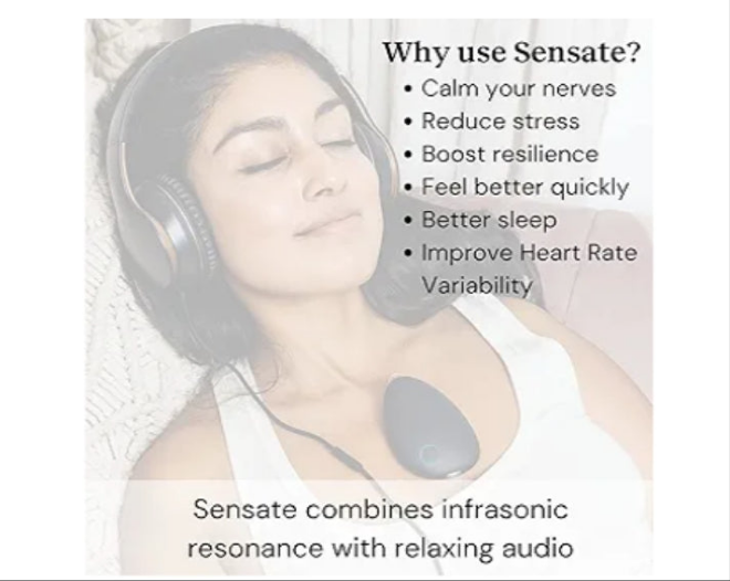 Relaxation Device - for Immediate Calm and Long Term Stress Resilience - with Patented Infrasonic Resonance Technology - Includes Sensate Plus