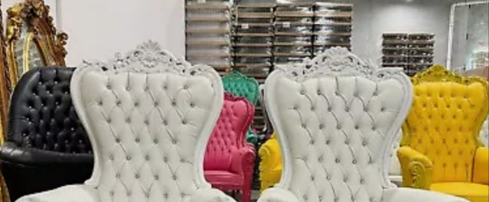 French Style Throne Chair Midsize Tufted Chair in velvet or leather depending on the chair you choose.