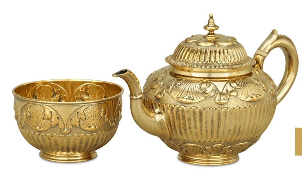 Victorian Silver Gilt Tea Set by Edward Barnard & Sons