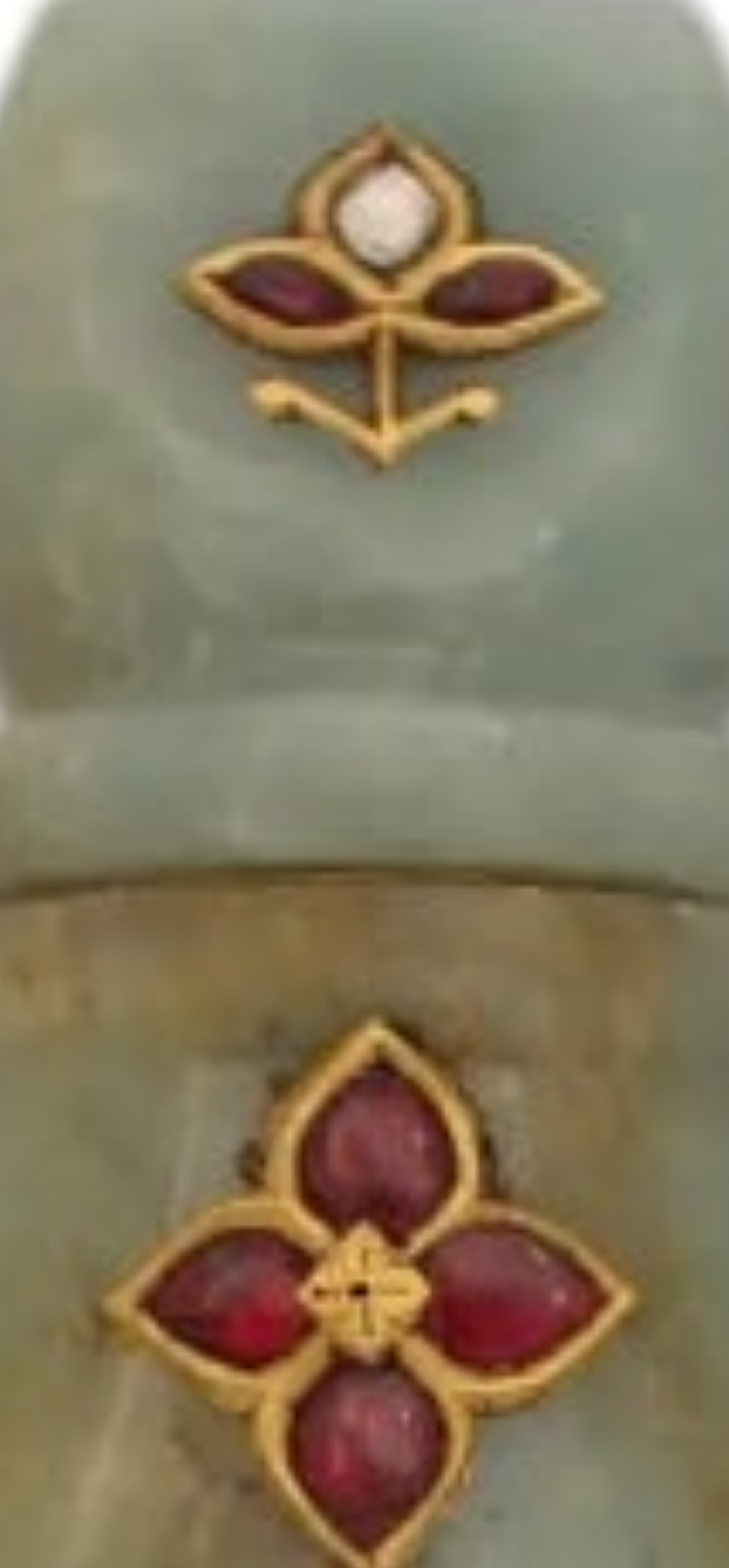 24k Gold Mughal Jadeite Jade Whiskey Flask Encrusted with Nine Gemstones Coral,Diamond,Jade,Blue Sapphire,Yellow Sapphire