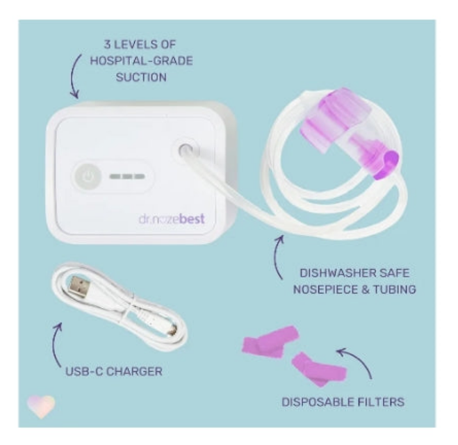 NozeBot | Electric Baby Nasal Aspirator | Hospital Grade Suction | Nose Sucker and Nasal Vacuum | Safe for Infants and Toddlers (Original - Severe Congestion USB-C)
