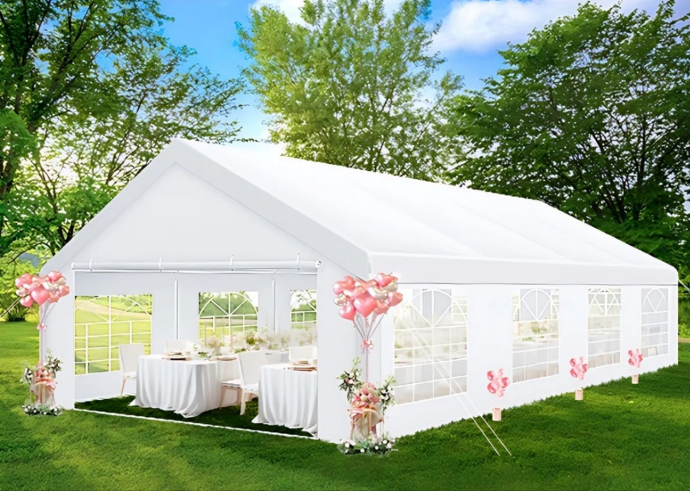 20'x30' Heavy-Duty Party Tent - Waterproof with Removable Walls & Sandbags for Weddings, Events parties Birthdays