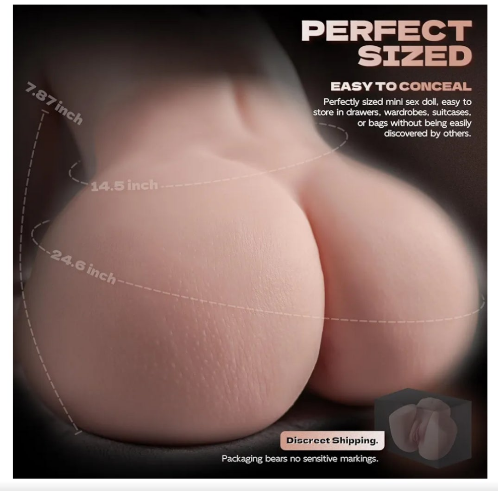 Male Masturbator Sex Doll for Men Pocket Pussies Realistic Adult Sex Toys for Men,5.8LB Entry-Level Ass Lifelike Soft Butt with Vagina and Anal Channel for Several Sex Positions (Flesh)