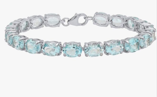 8X6 mm Each Oval Gemstone Ladies Tennis Bracelet,925 Sterling Silver
