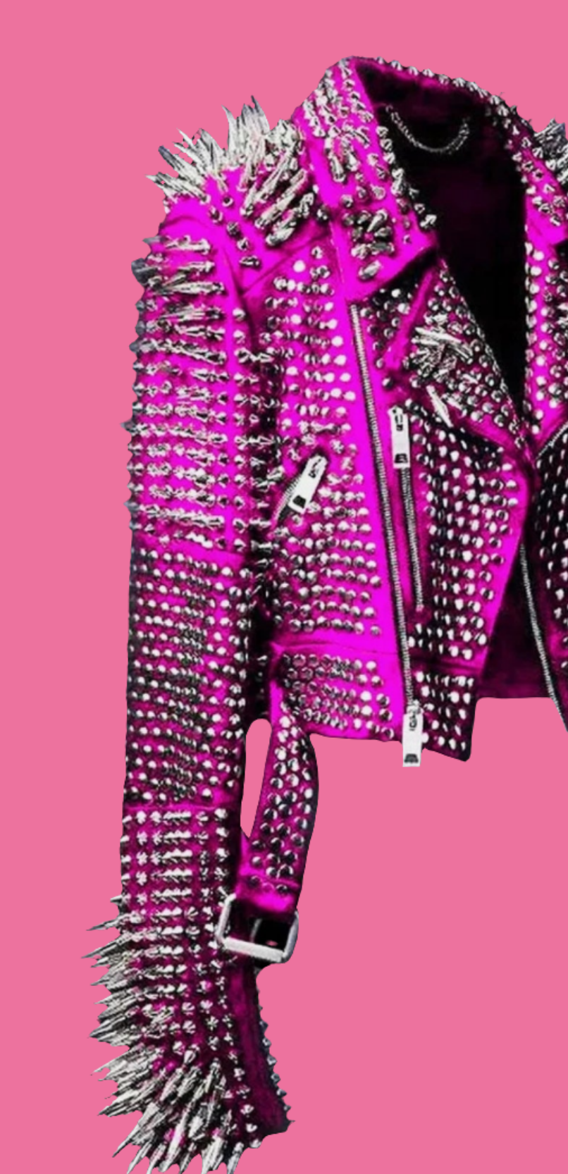 COCOMONEY Unisex Punk Rock jacket Spiked Studded Motorcycle Leather Jacket