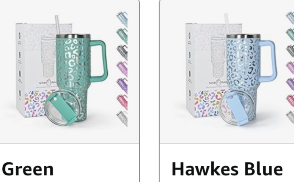 40 oz Tumbler with Handle and Straw, Stainless Steel Leopard Print Tumbler with Handle, Double Vacuum Leopard Cup, Keeps Drinks Cold Up to 24 Hours